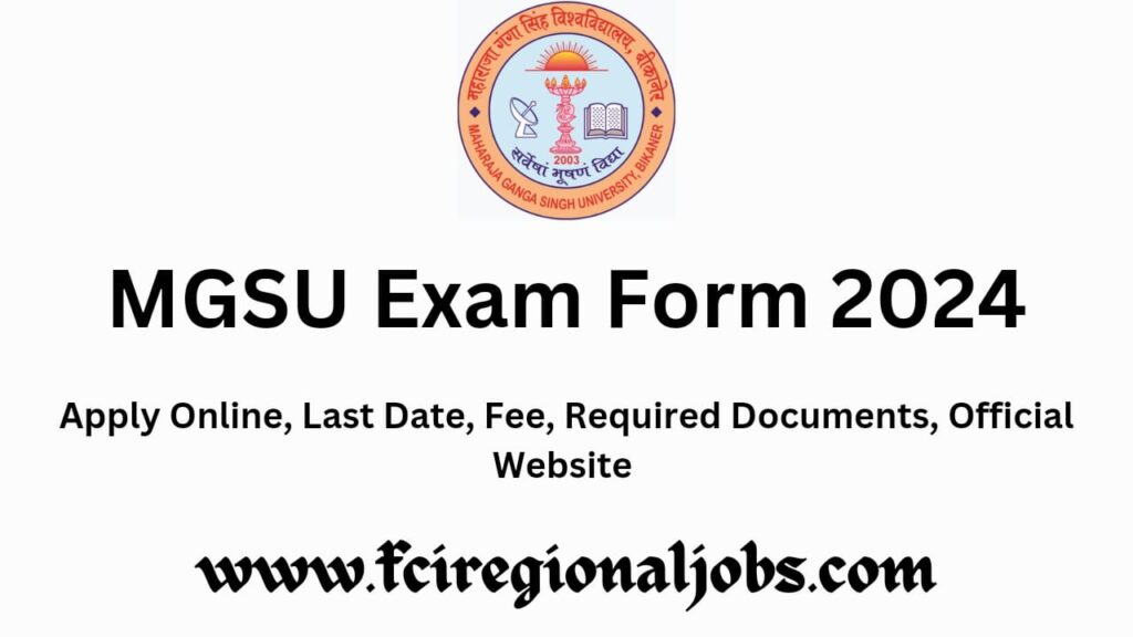 MGSU Exam Form 2024