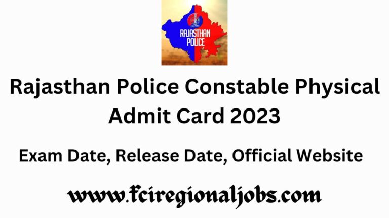 Rajasthan Police Constable Physical Admit Card 2023