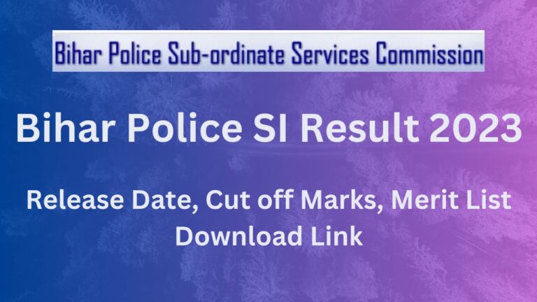 Bihar Police SI Result 2023