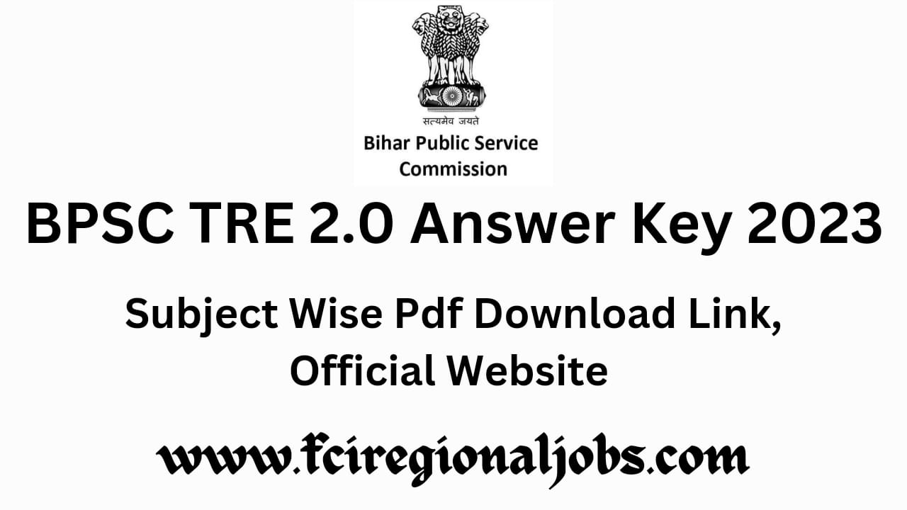 BPSC TRE 2.0 Answer key 2023