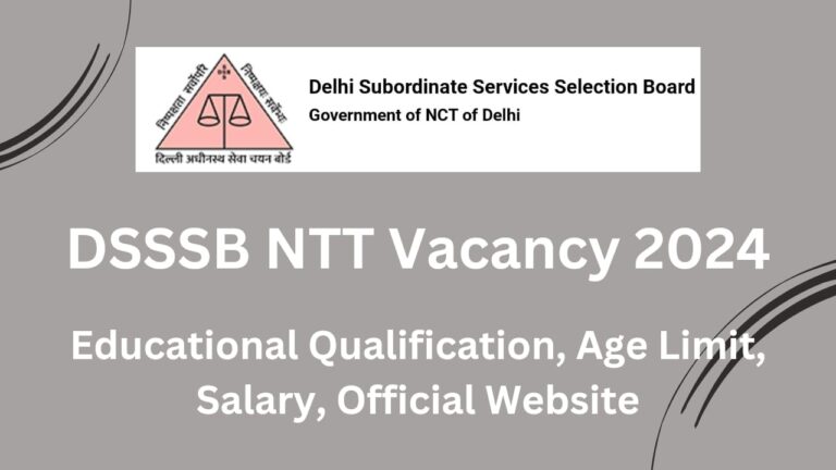 DSSSB NTT Vacancy 2024