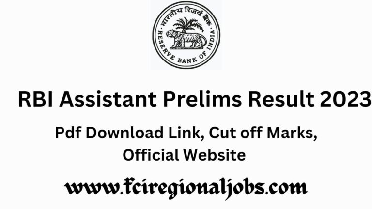 RBI Assistant Prelims Result 2023