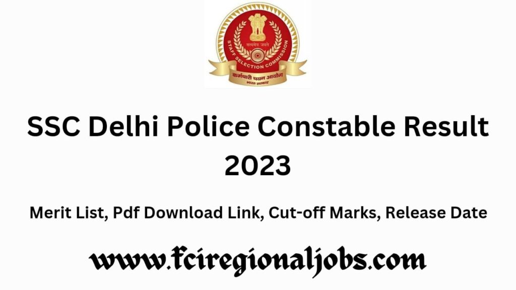 SSC Delhi Police Constable Result 2024