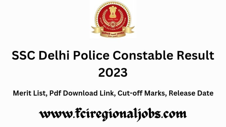 SSC Delhi Police Constable Result 2023