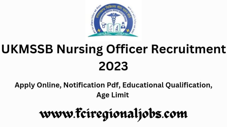 UKMSSB Nursing Officer Recruitment 2023