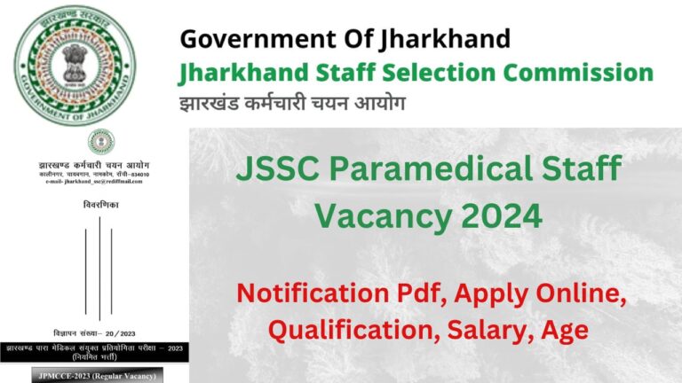 JSSC Paramedical Staff Vacancy 2024