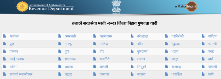 Mahabhumi Talathi Result 2024