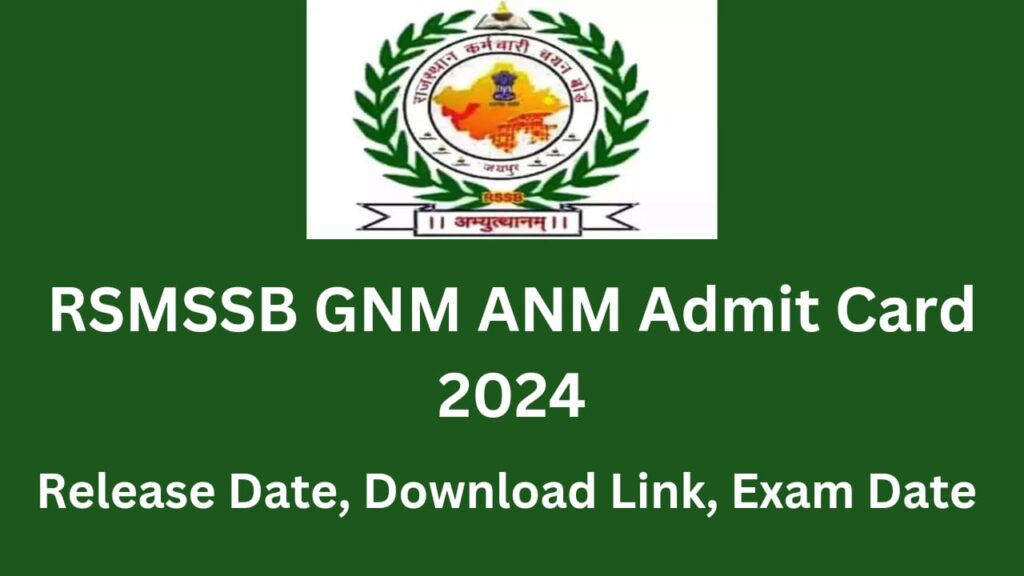 RSMSSB GNM ANM Admit Card 2024