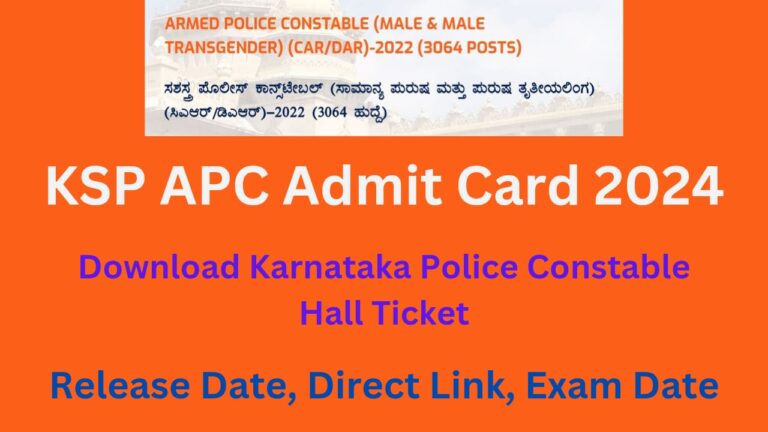 KSP APC Admit Card 2024