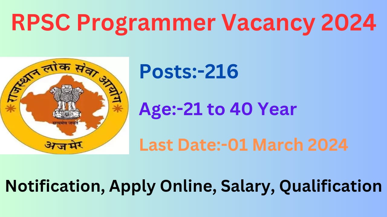 RPSC Programmer Vacancy 2024