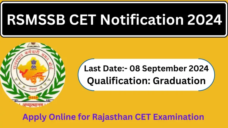 RSMSSB CET Notification 2024